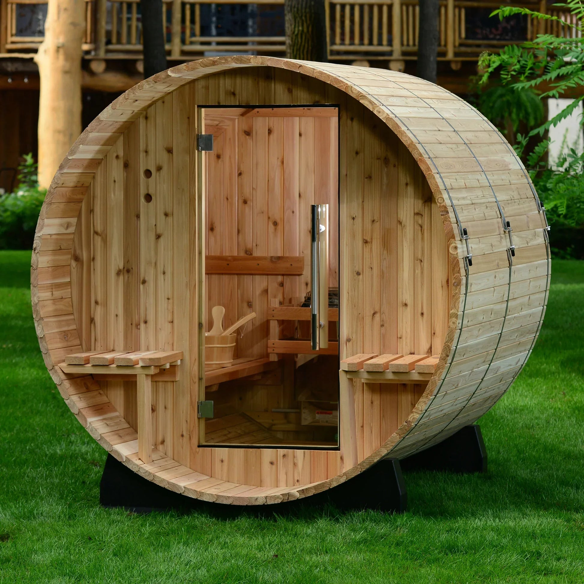 almost heaven saunas-wood barrel- barrel sauna-thermally modified hemlock-outdoor sauna-audra-2 person-4 person