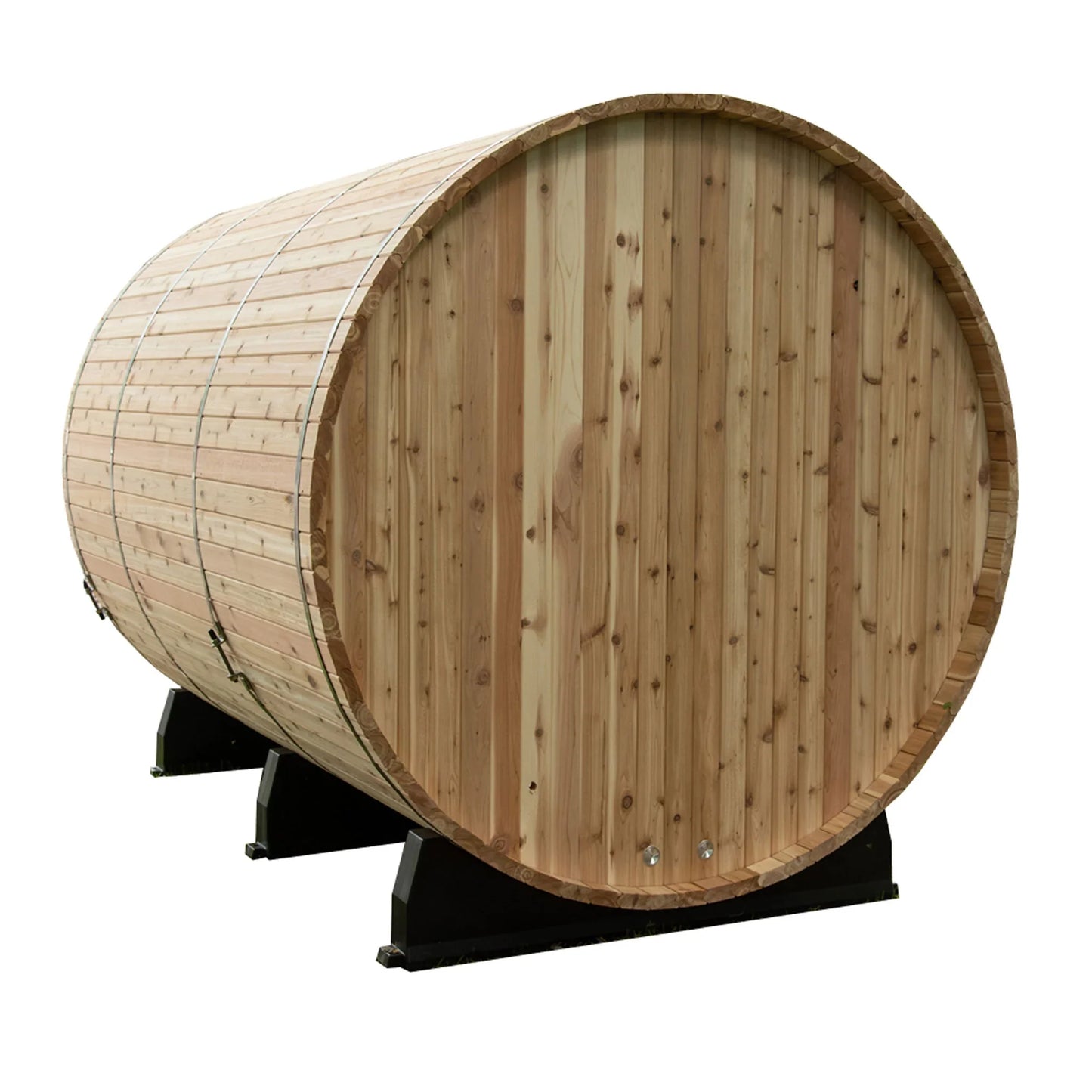 Almost Heaven Huntington 4-6 Person Canopy Barrel Sauna-Rustic Cedar
