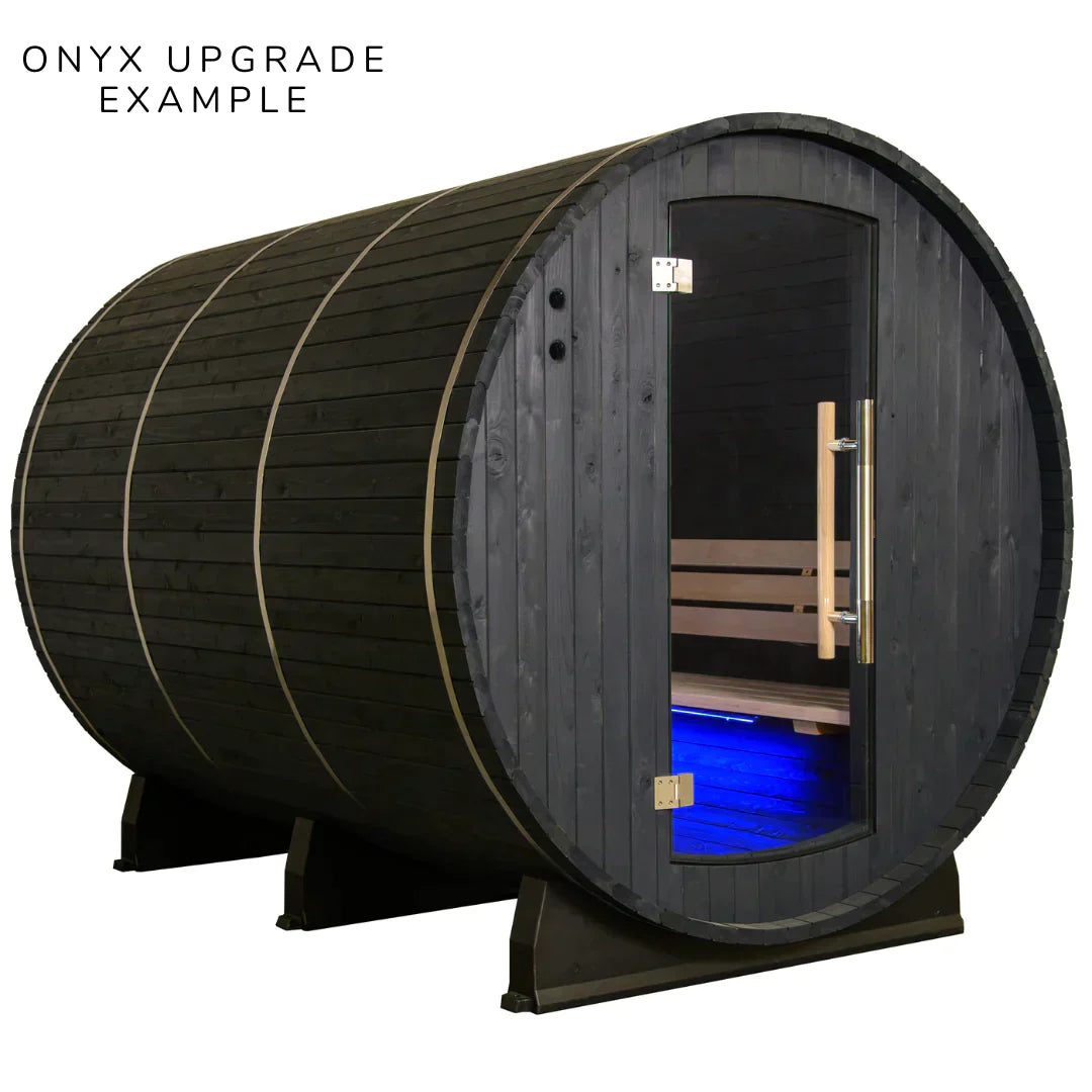 almost heaven saunas-charleston-4 person- canopy barrel sauna-onyx-outdoor sauna-indoor sauna-wood sauna-barrel sauna
