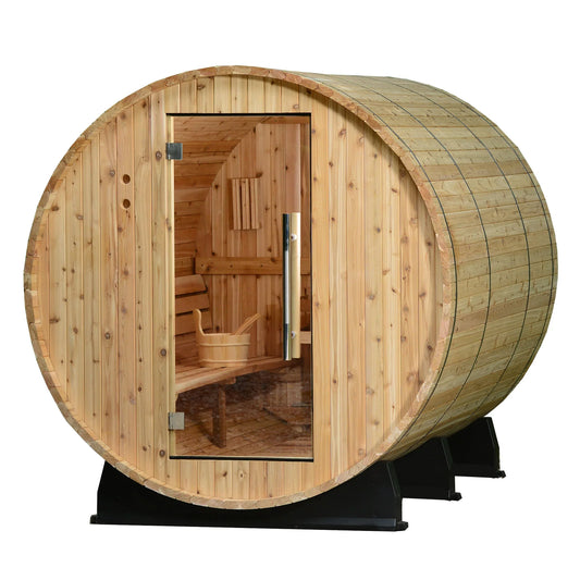 Almost Heaven Princeton Classic 6 Person Barrel Sauna-Rustic Cedar