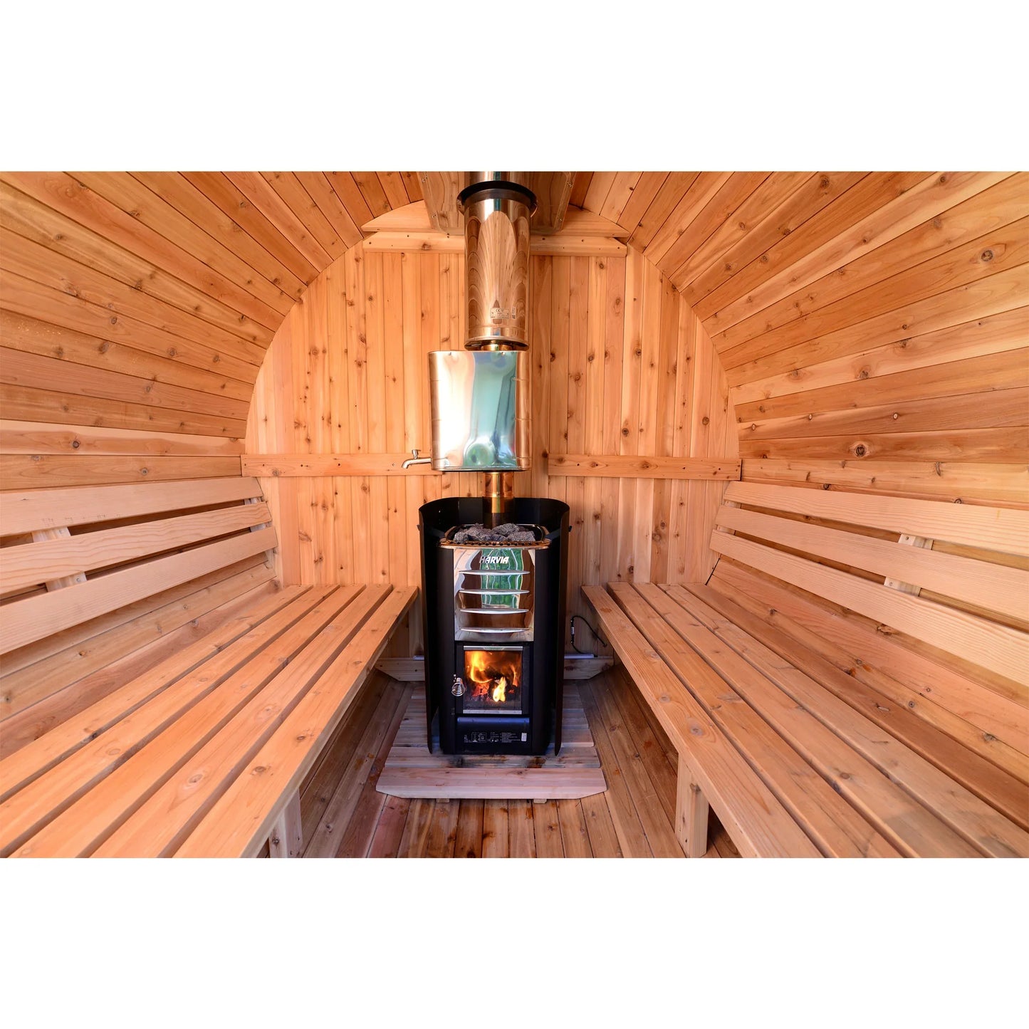 Almost Heaven Seneca 4-6 Person Barrel Sauna-Rustic Cedar